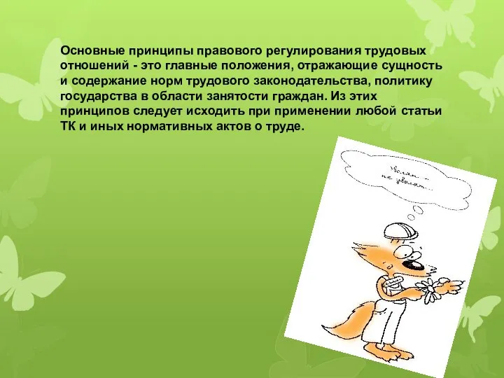 Основные принципы правового регулирования трудовых отношений - это главные положения, отражающие