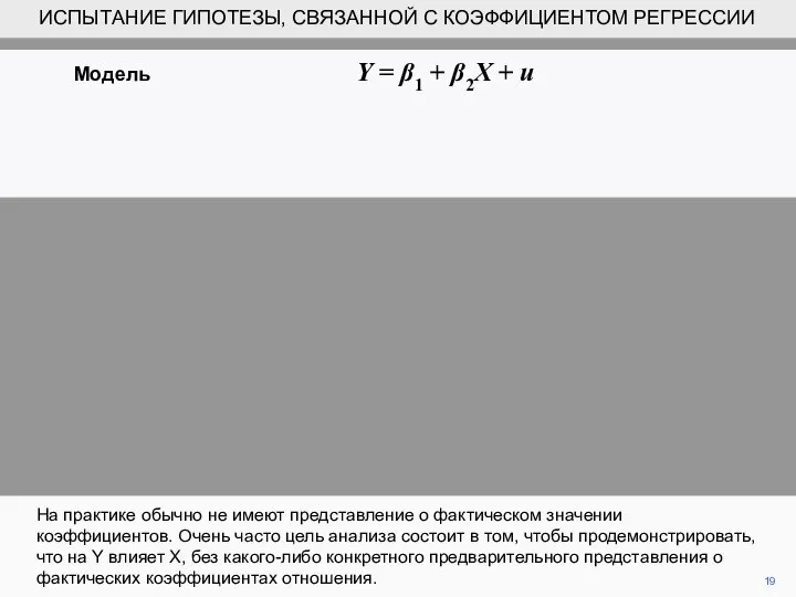 19 На практике обычно не имеют представление о фактическом значении коэффициентов.