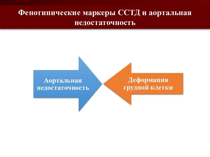 Фенотипические маркеры ССТД и аортальная недостаточность