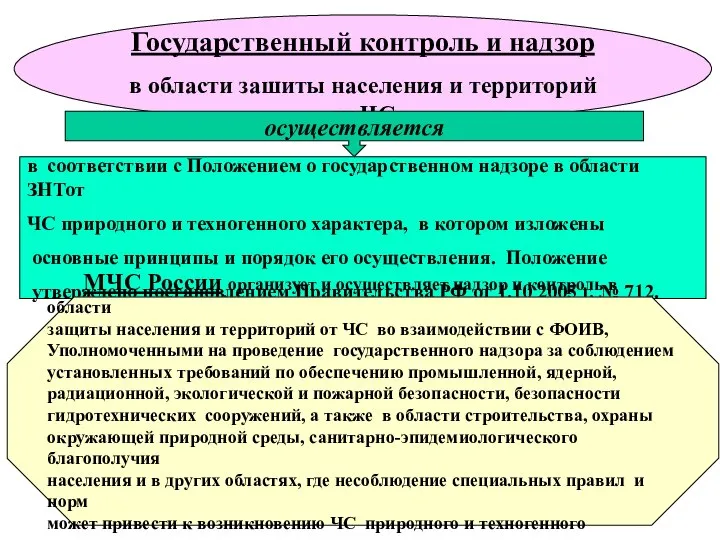 * Государственный контроль и надзор в области зашиты населения и территорий