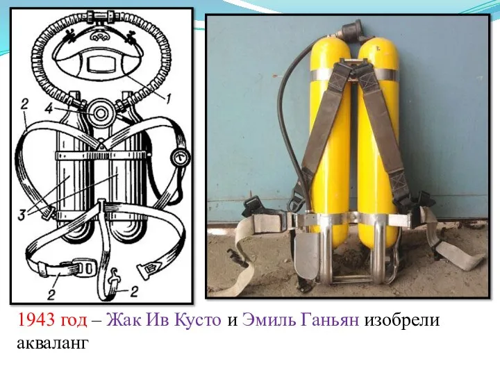 1943 год – Жак Ив Кусто и Эмиль Ганьян изобрели акваланг