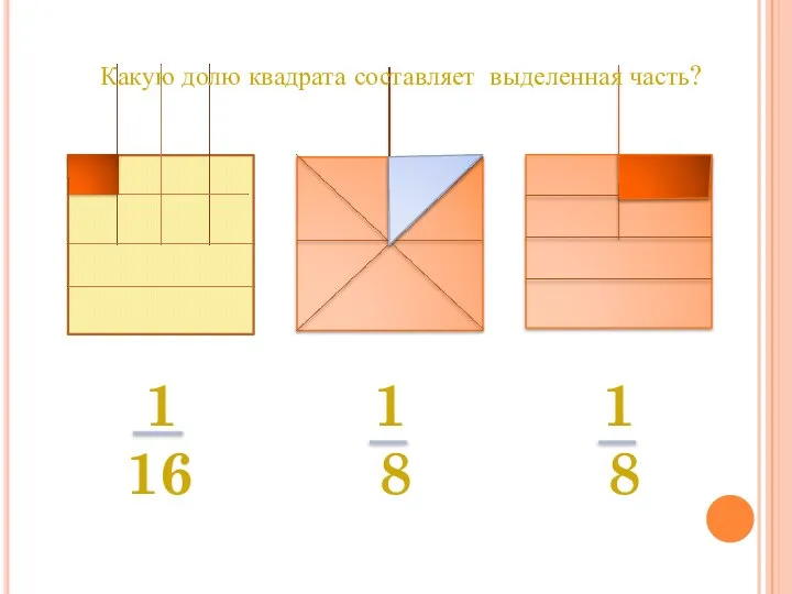 Какую долю квадрата составляет выделенная часть?