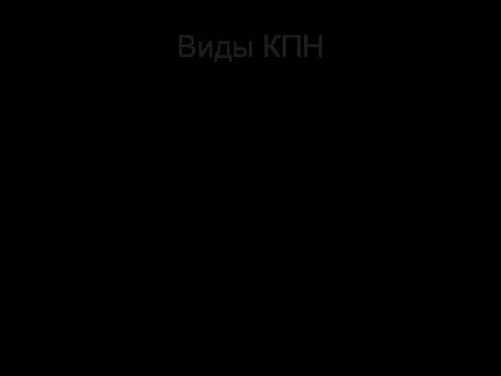 Виды КПН По характеру предписаний: Управомочивающие (дозволяющие) Обязывающие Запрещающие По степени альтернативности: Императивные Диспозитивные