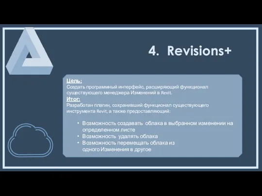 4. Revisions+ Цель: Создать программный интерфейс, расширяющий функционал существующего менеджера Изменений