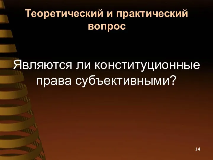 Теоретический и практический вопрос Являются ли конституционные права субъективными?