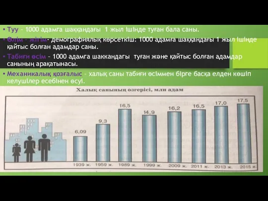 Туу – 1000 адамга шаққандағы 1 жыл ішінде туған бала саны.