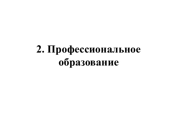 2. Профессиональное образование