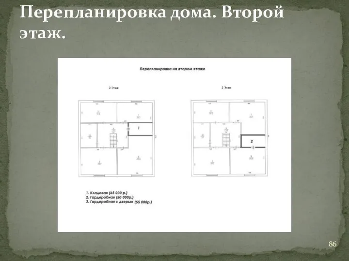 Перепланировка дома. Второй этаж.