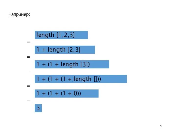 Например: length [1,2,3]