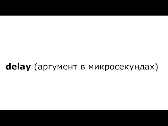 delay (аргумент в микросекундах)