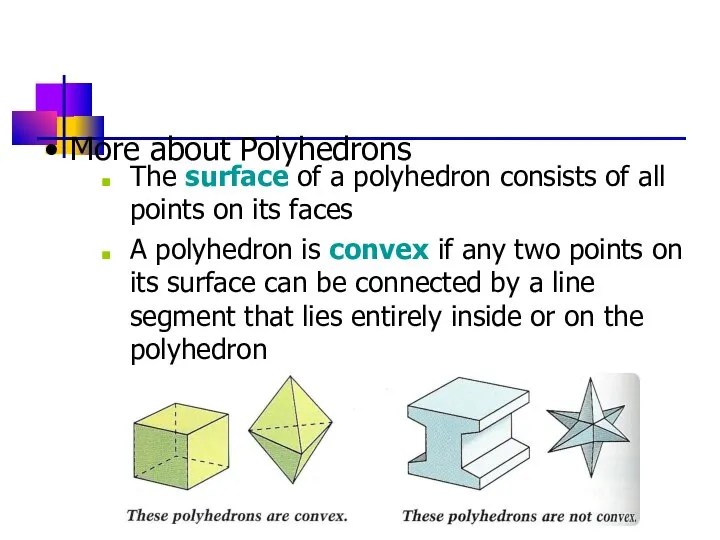 The surface of a polyhedron consists of all points on its