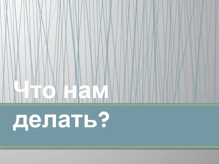 Что нам делать?