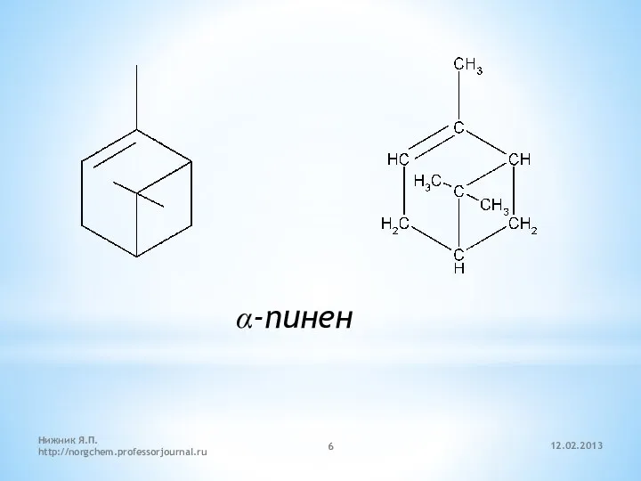 12.02.2013 Нижник Я.П. http://norgchem.professorjournal.ru α-пинен