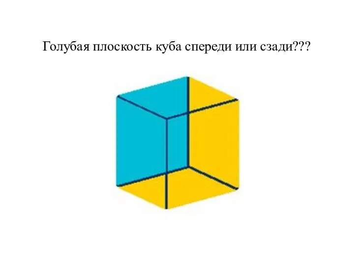 Голубая плоскость куба спереди или сзади???