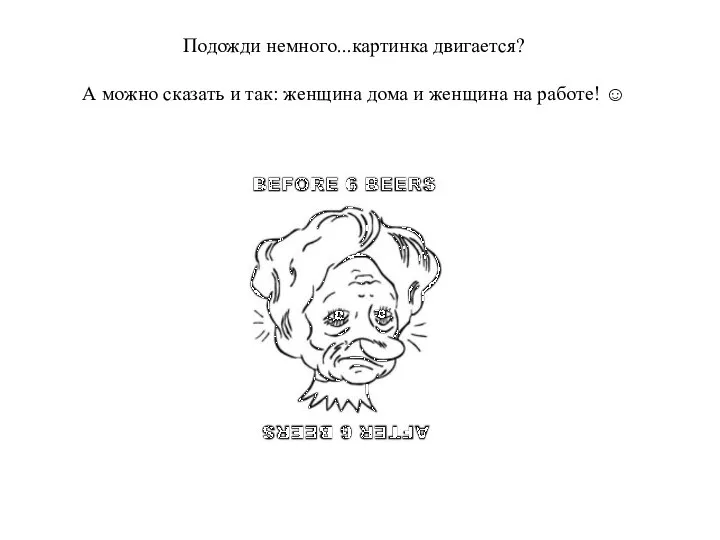 Подожди немного...картинка двигается? А можно сказать и так: женщина дома и женщина на работе! ☺