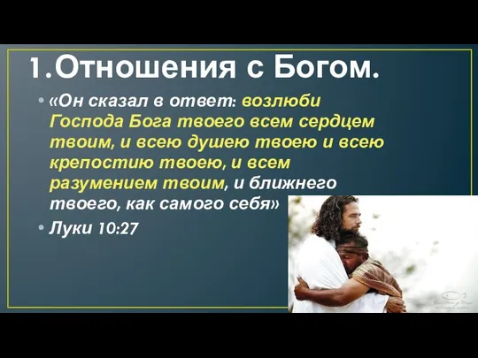 Отношения с Богом. «Он сказал в ответ: возлюби Господа Бога твоего