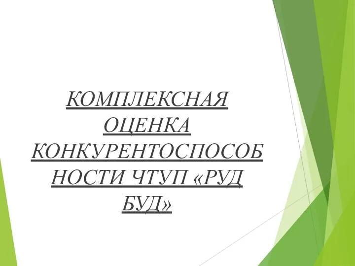 КОМПЛЕКСНАЯ ОЦЕНКА КОНКУРЕНТОСПОСОБНОСТИ ЧТУП «РУД БУД»