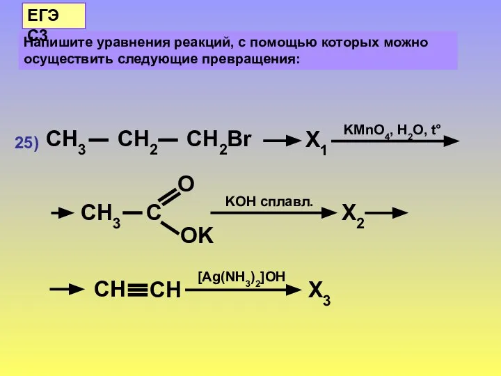 Напишите уравнения реакций, с помощью которых можно осуществить следующие превращения: ЕГЭ С3