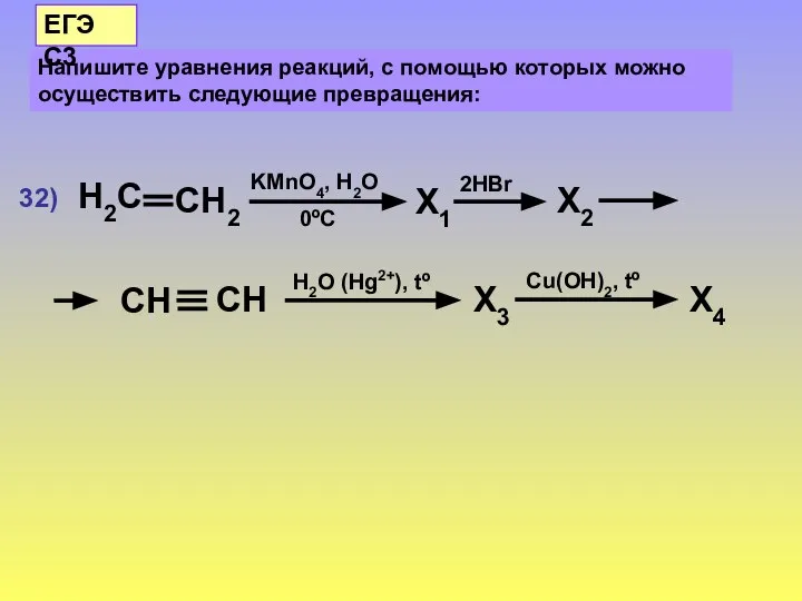 Напишите уравнения реакций, с помощью которых можно осуществить следующие превращения: ЕГЭ С3