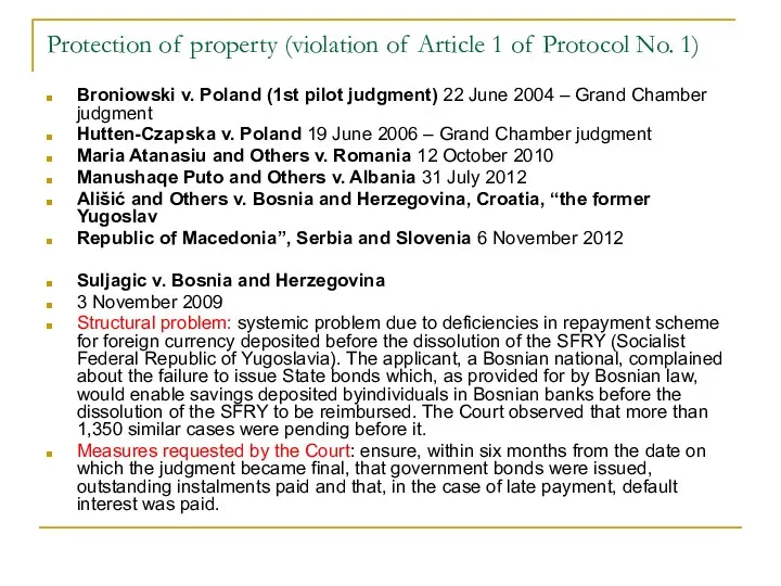 Protection of property (violation of Article 1 of Protocol No. 1)