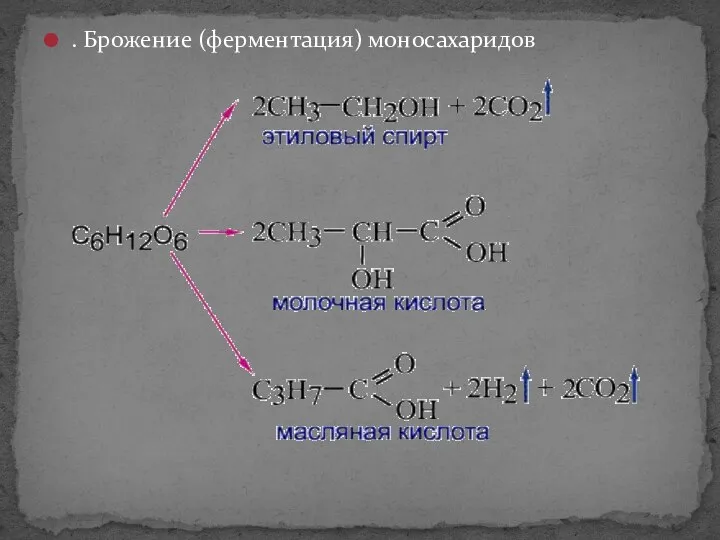 . Брожение (ферментация) моносахаридов