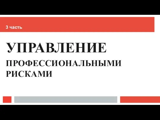 3 часть УПРАВЛЕНИЕ ПРОФЕССИОНАЛЬНЫМИ РИСКАМИ