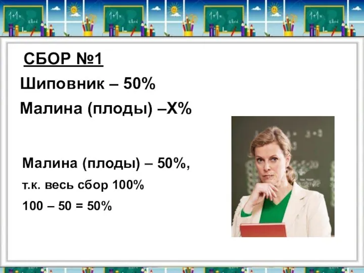 СБОР №1 Шиповник – 50% Малина (плоды) –Х% Малина (плоды) –