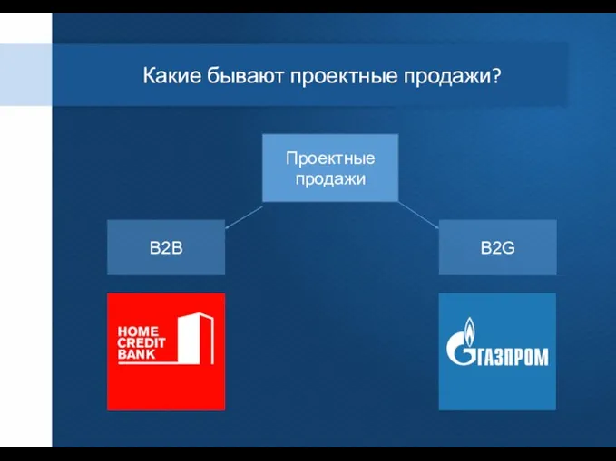 Какие бывают проектные продажи? Проектные продажи В2В В2G