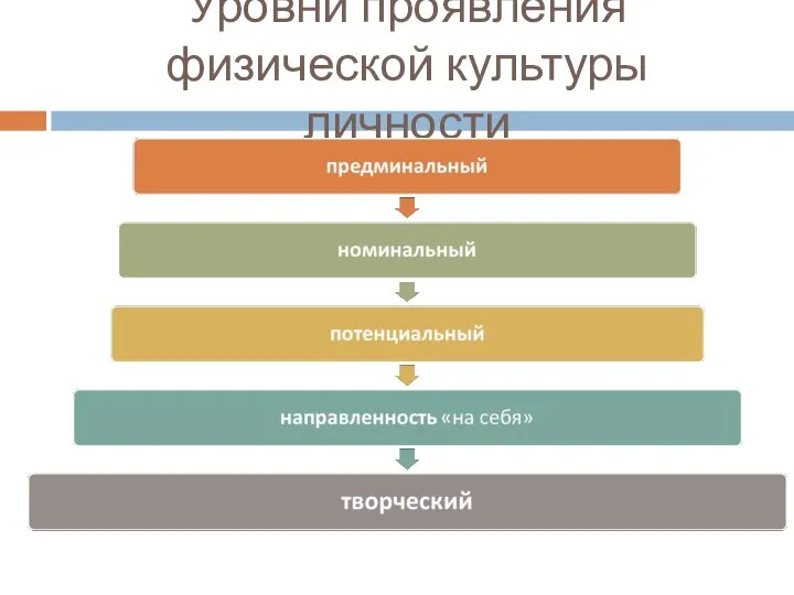 Уровни проявления физической культуры личности