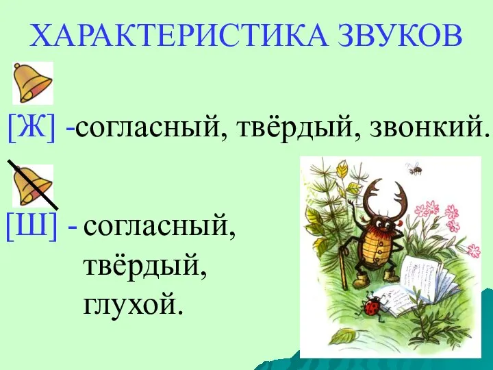 ХАРАКТЕРИСТИКА ЗВУКОВ согласный, твёрдый, звонкий. согласный, твёрдый, глухой.