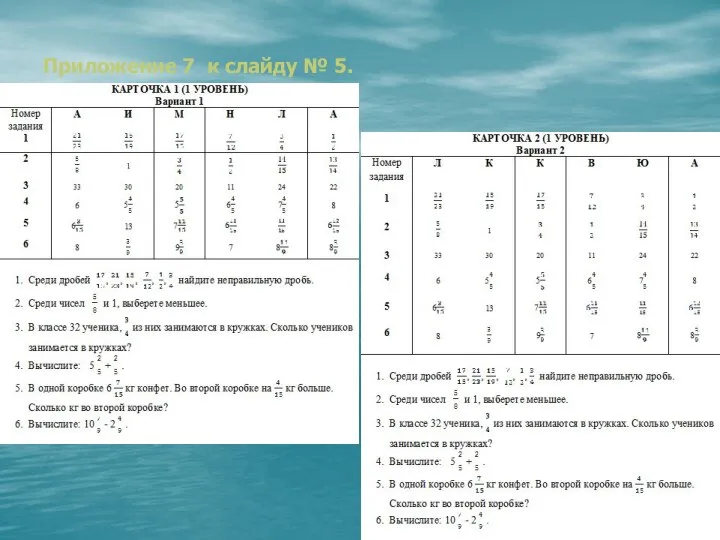 Приложение 7 к слайду № 5.