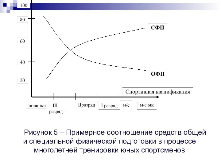 Рисунок 5 – Примерное соотношение средств общей и специальной физической подготовки