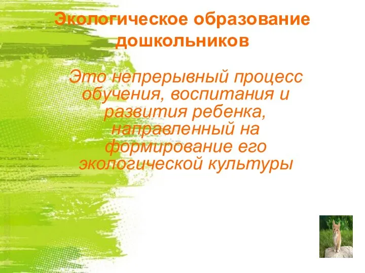 Экологическое образование дошкольников Это непрерывный процесс обучения, воспитания и развития ребенка,