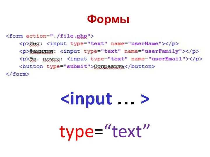 Формы type=“text”