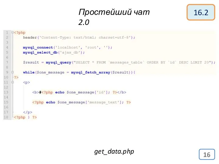 Простейший чат 2.0 get_data.php 16.2