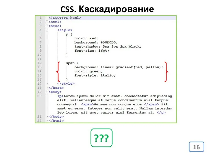 CSS. Каскадирование ???