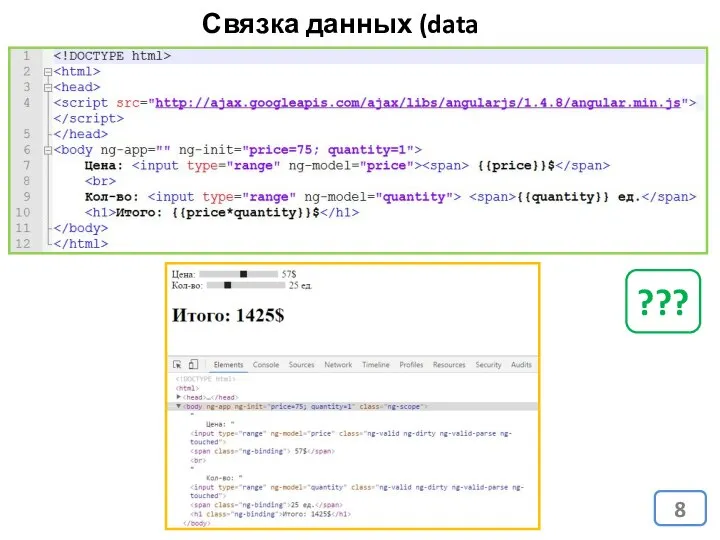 Связка данных (data binding) ???