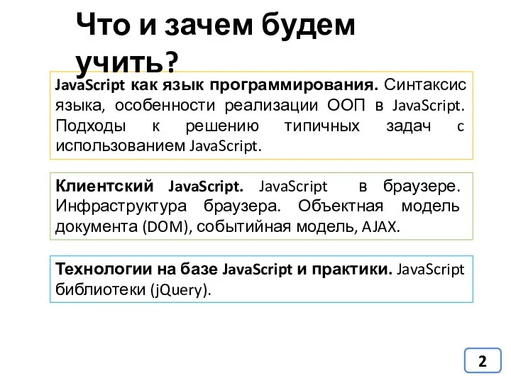 JavaScript как язык программирования. Синтаксис языка, особенности реализации ООП в JavaScript.