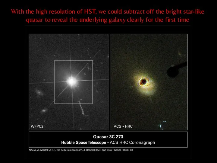 With the high resolution of HST, we could subtract off the