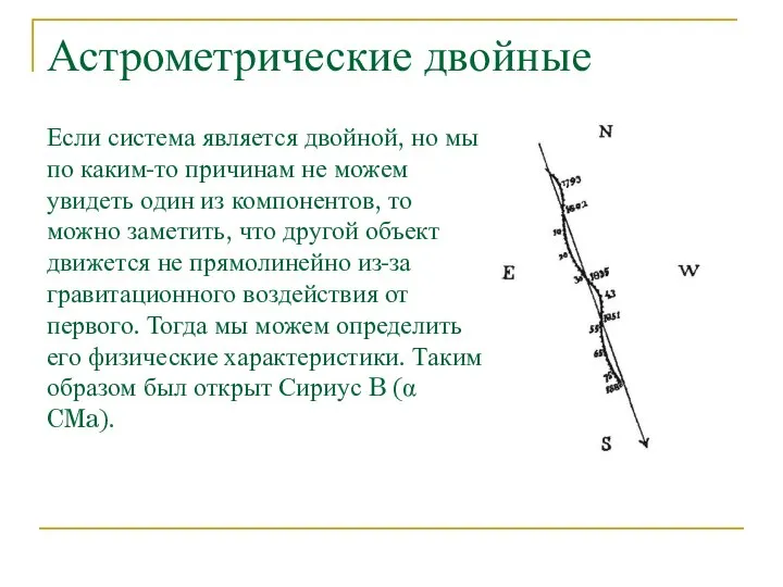 Астрометрические двойные Если система является двойной, но мы по каким-то причинам