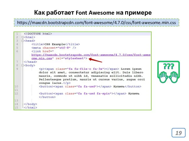 Как работает Font Awesome на примере https://maxcdn.bootstrapcdn.com/font-awesome/4.7.0/css/font-awesome.min.css