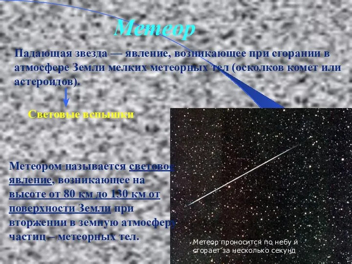 Метеорное тело – это кусок камня или скопление пыли в космическом