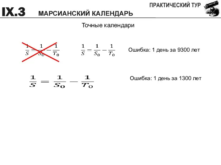 Точные календари Ошибка: 1 день за 9300 лет Ошибка: 1 день за 1300 лет