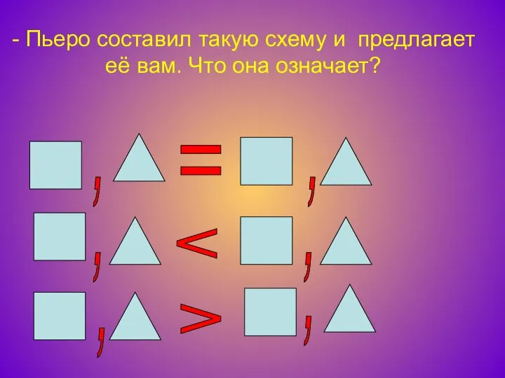 - Пьеро составил такую схему и предлагает её вам. Что она