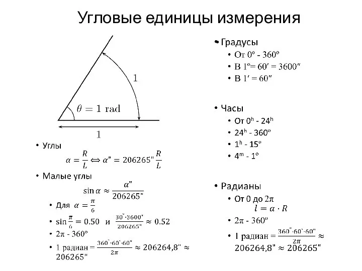 Угловые единицы измерения