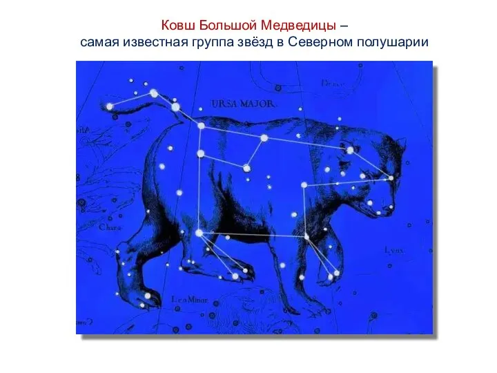 Ковш Большой Медведицы –самая известная группа звёзд в Северном полушарии