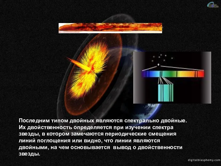 Последним типом двойных являются спектрально двойные. Их двойственность определяется при изучении