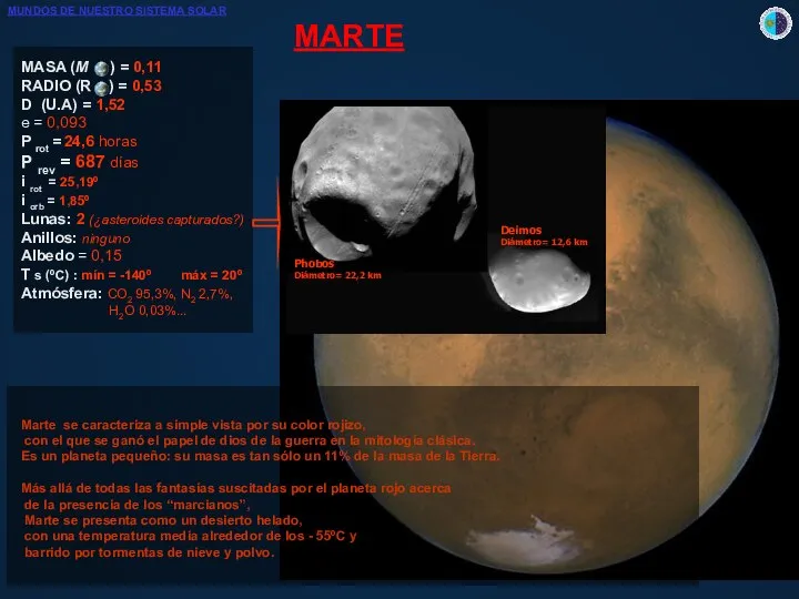 MARTE MASA (M ) = 0,11 RADIO (R ) = 0,53