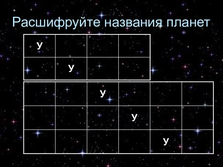 Расшифруйте названия планет