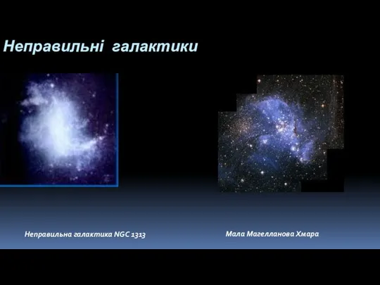 Неправильні галактики Неправильна галактика NGC 1313 Мала Магелланова Хмара